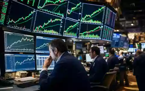 AES Corp. US00130H1059 stock exchange editorial photograph with utility sector trading charts - Foto: THN