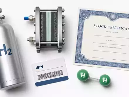 Air Products & Chemicals Inc. US0091581068 flatlay H2 canister electrolysis cell stock certificate ISIN - Foto: THN
