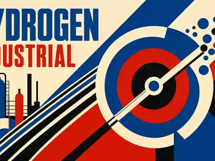 Air Products & Chemicals Inc. US0091581068 Bauhaus geometric HYDROGEN INDUSTRIAL bold constructivist poster - Foto: THN
