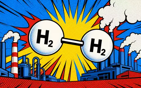 Air Products & Chemicals Inc. US0091581068 pop art H2 molecule comic Lichtenstein halftone factory - Foto: THN