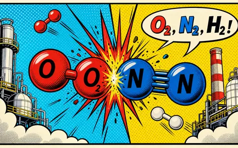 Air Liquide S.A. Pop-Art-Comic mit stilisierten Sauerstoff- und Stickstoffmolekülen im Retro-Stil, ISIN FR0000120073 - Foto: THN