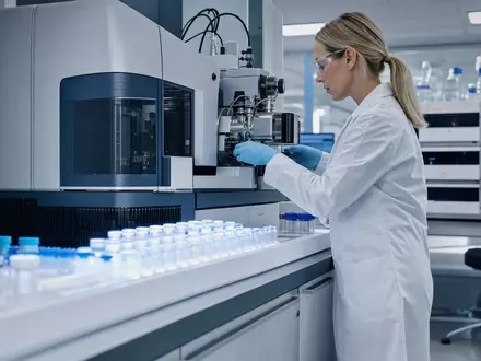 Agilent Technologies Inc. (US00846U1016) modern analytical laboratory with mass spectrometer instrument photorealistic editorial - Foto: THN