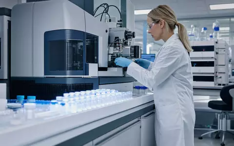 Agilent Technologies Inc. (US00846U1016) modern analytical laboratory with mass spectrometer instrument photorealistic editorial - Foto: THN