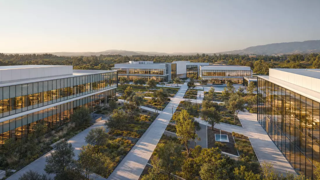 Architektur-Render eines modernen Life-Science-Campus – Agilent Technologies