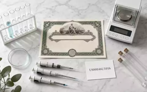 Agilent Technologies Inc. (US00846U1016) flatlay laboratory instruments pipettes stock certificate ISIN card marble - Foto: THN