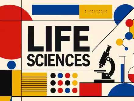Agilent Technologies Inc. (US00846U1016) Bauhaus graphic design poster bold geometry LIFE SCIENCES primary colors - Foto: THN