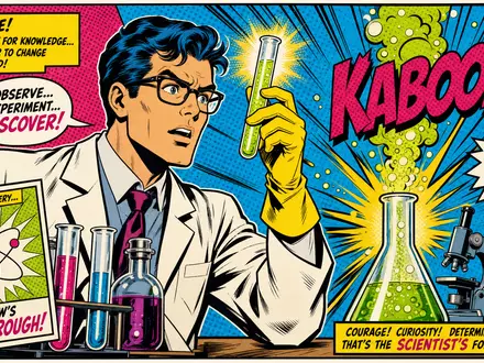 Agilent Technologies Inc. (US00846U1016) pop art comic scientist laboratory discovery breakthrough vibrant retro illustration - Foto: THN