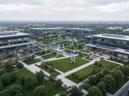 AFLAC Inc. modern corporate insurance campus architectural visualization render, ISIN US0010551028 headquarters - Foto: THN