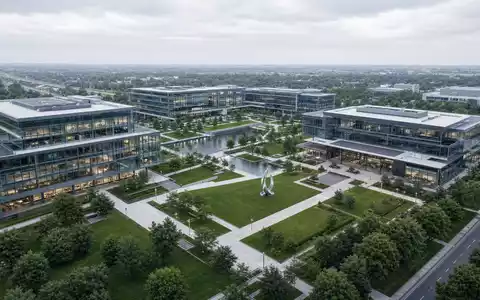 AFLAC Inc. modern corporate insurance campus architectural visualization render, ISIN US0010551028 headquarters - Foto: THN