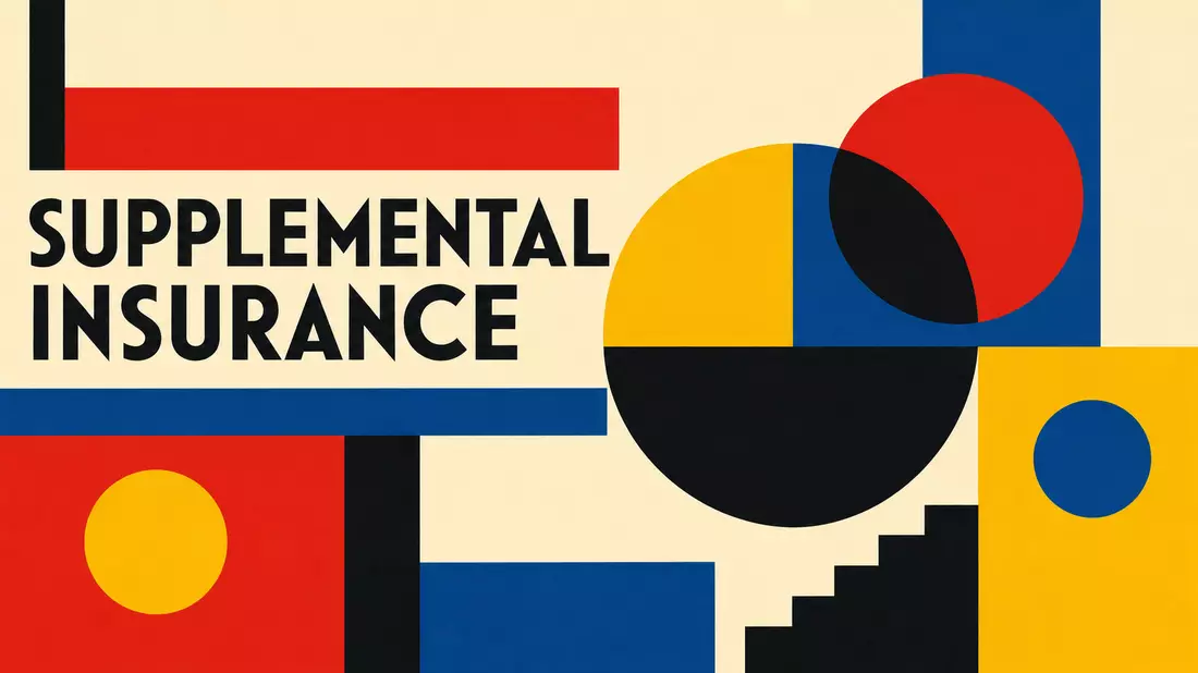 Bauhaus-Poster: Geometrie in Primärfarben mit SUPPLEMENTAL INSURANCE
