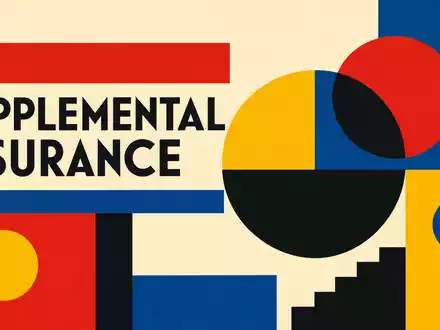 AFLAC Inc. Bauhaus-style geometric poster design representing supplemental insurance protection concept, ISIN US0010551028 - Foto: THN