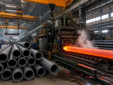 Vallourec S.A. (FR0000125684) betreibt ein modernes Stahlwerk zur Fertigung nahtloser Rohre für globale Energiemärkte - Foto: THN