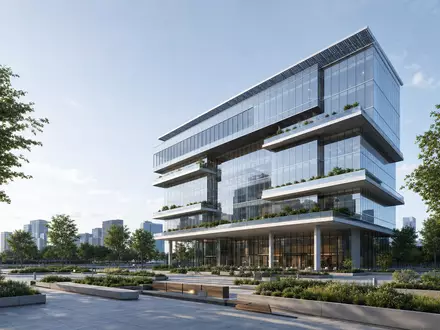 Architektonischer Render zeigt modernen Glasturm als Hauptsitz von Rubis SCA (ISIN FR0000060618) Energiekonzern - Foto: THN