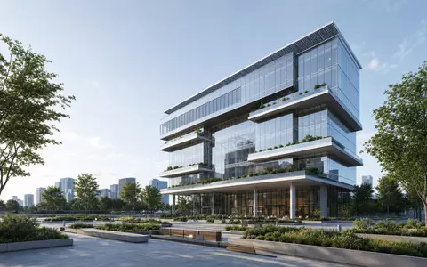 Architektonischer Render zeigt modernen Glasturm als Hauptsitz von Rubis SCA (ISIN FR0000060618) Energiekonzern - Foto: THN