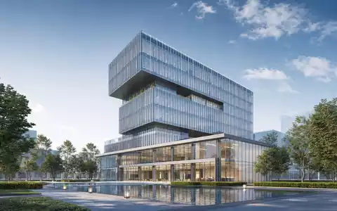 Alten SA (FR0000071946) betreibt weltweit moderne Standorte, symbolisiert durch dieses futuristische Architektur-Render eines Bürohochhauses - Foto: THN