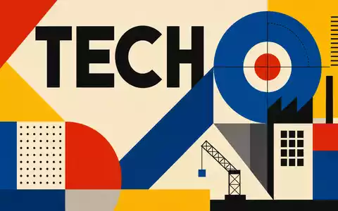 Alten SA (FR0000071946) verkörpert Technologiekompetenz, dargestellt als geometrisches Bauhaus-Poster mit dem Wort TECH - Foto: THN