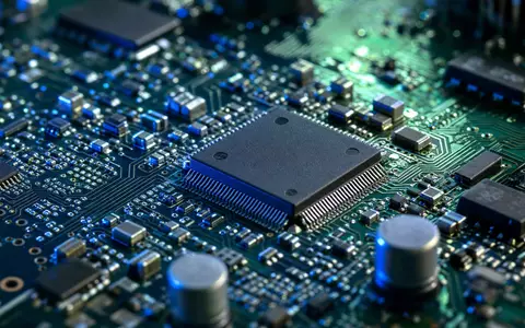 Alten SA (FR0000071946) unterstützt Elektronikentwicklung, veranschaulicht durch diese Makroaufnahme einer Leiterplatte mit Mikrochips - Foto: THN