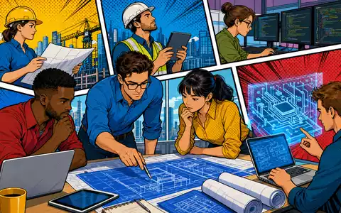 Alten SA (FR0000071946) bringt Ingenieure und IT-Berater zusammen, gezeigt in dieser farbenfrohen Pop-Art-Comic-Illustration - Foto: THN