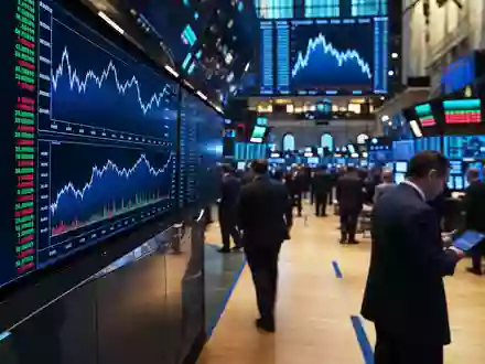 Börsen-Editorial vom Trading-Floor mit Kursdiagrammen steht für Notierung von Bolloré SE FR0000039299 an Euronext Paris - Foto: THN