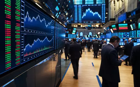 Börsen-Editorial vom Trading-Floor mit Kursdiagrammen steht für Notierung von Bolloré SE FR0000039299 an Euronext Paris - Foto: THN