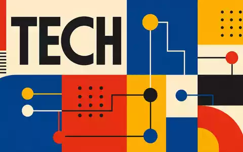 Sopra Steria Group FR0000050809 inspiriert ein geometrisches Bauhaus-Poster mit Sektor-Schriftzug TECH und farbigen Netzwerkformen - Foto: THN