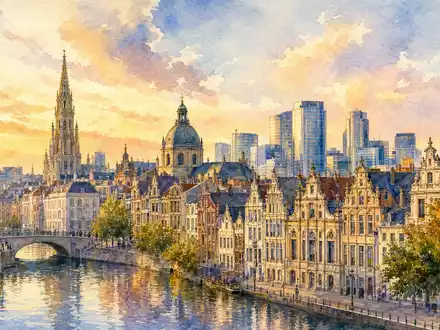 Umicore S.A. (BE0974320526) hat ihren Firmensitz in Brüssel, hier als stimmungsvolles Aquarellbild dargestellt - Foto: THN
