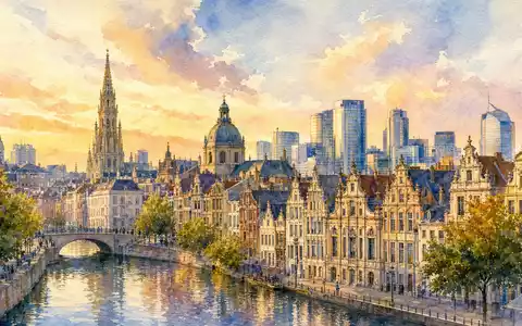Umicore S.A. (BE0974320526) hat ihren Firmensitz in Brüssel, hier als stimmungsvolles Aquarellbild dargestellt - Foto: THN