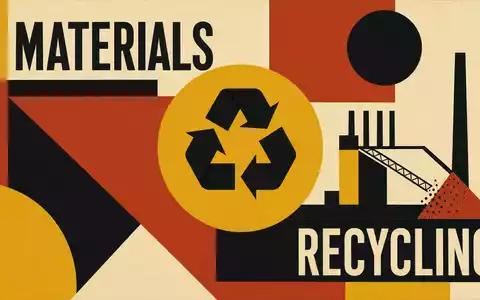 Umicore S.A. (BE0974320526) inspiriert dieses Bauhaus-Poster zu den Themen MATERIALS und RECYCLING in geometrischer Form - Foto: THN