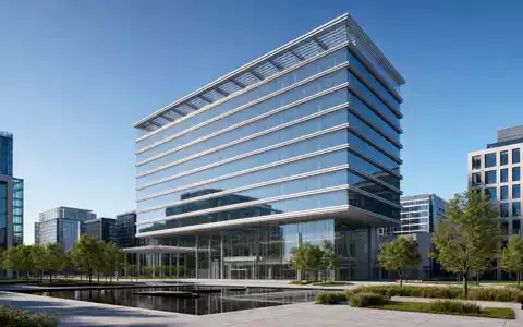 D'Ieteren Group BE0974259880 zeigt modernes Architektur-Rendering einer Konzernzentrale mit Glasfassade in europäischem Geschäftsviertel - Foto: THN