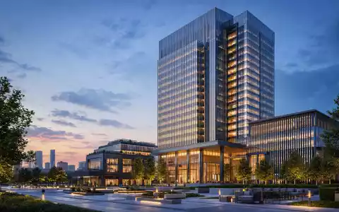 Architektur-Render eines modernen Bürohochhauses veranschaulicht Groupe Bruxelles Lambert SA, ISIN BE0003797140, Beteiligungs-Holding - Foto: THN