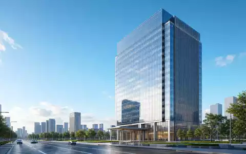 Helvetia Holding AG CH0466642201 illustriert Architektur-Render eines modernen gläsernen Hochhauses für internationale Finanzdienstleistungen - Foto: THN