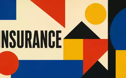 Helvetia Holding AG CH0466642201 wird als geometrisches Bauhaus-Poster mit Sektor-Text INSURANCE dargestellt - Foto: THN