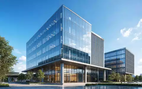 ASR Nederland N.V. (ISIN NL0011872643) präsentiert einen Architektur-Render eines modernen gläsernen Versicherungs-Bürogebäudes - Foto: THN