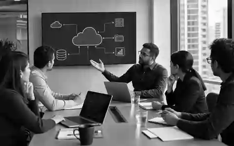 Beratungsteam von Tietoevry Oyj (ISIN FI0009000277) diskutiert Cloud-Strategien während einer dokumentarischen Schwarzweiß-Sitzung intensiv - Foto: THN