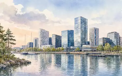 Aquarellansicht von Espoo zeigt das Nordic-Umfeld, in dem Tietoevry Oyj (ISIN FI0009000277) seinen Hauptsitz betreibt - Foto: THN