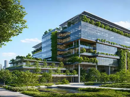 Modernes Bürohochhaus symbolisiert die IT-Infrastruktur von Tietoevry Oyj (ISIN FI0009000277) im nachhaltigen Digital-Consulting-Sektor - Foto: THN