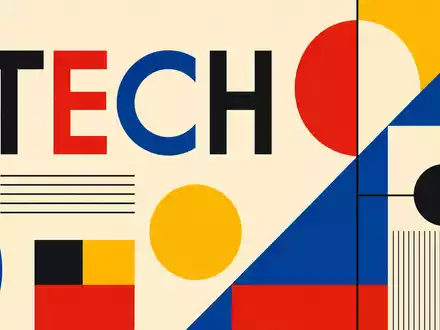 Bauhaus-Poster mit Sektor-Kürzel TECH repräsentiert die Digital-Consulting-Ausrichtung von Tietoevry Oyj (ISIN FI0009000277) visuell - Foto: THN