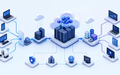 Isometrisches Diagramm zeigt die Cloud-Wertschöpfungskette, die Tietoevry Oyj (ISIN FI0009000277) für Kunden bereitstellt und betreut - Foto: THN