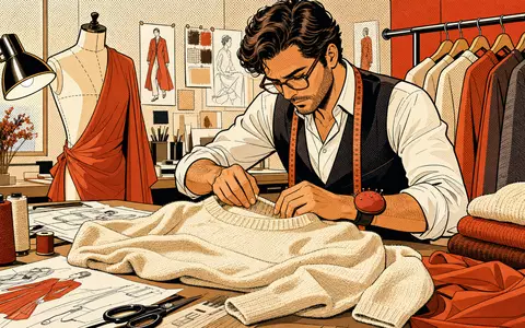 Pop-Art-Comic-Illustration einer Modeatelier-Szene repräsentiert Brunello Cucinelli S.p.A., Wertpapier mit ISIN IT0004764699, farbenfrohe stilisierte Darstellung - Foto: THN