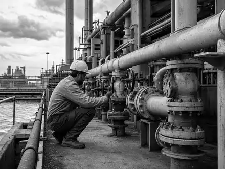Kemira Oyj FI0009004824 beschäftigt Techniker, die Rohrleitungen an Chemieanlagen zur Wasseraufbereitung regelmäßig inspizieren - Foto: THN