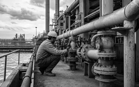 Kemira Oyj FI0009004824 beschäftigt Techniker, die Rohrleitungen an Chemieanlagen zur Wasseraufbereitung regelmäßig inspizieren - Foto: THN