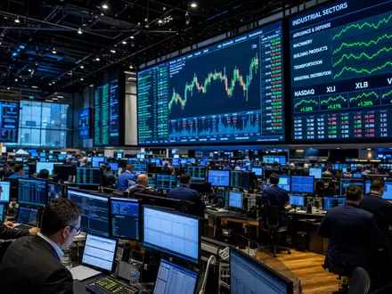 Fastenal Co. Industriesektor-Charts leuchten auf dem NASDAQ-Handelsparkett in einer lebendigen Börsen-Reportage, ISIN US3119001044 - Foto: THN