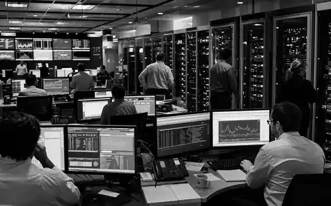 Fair Isaac Corp. US3032501047 Schwarz Weiß Reportage eines Finanz Rechenzentrums mit Technikern und Serverracks - Foto: THN