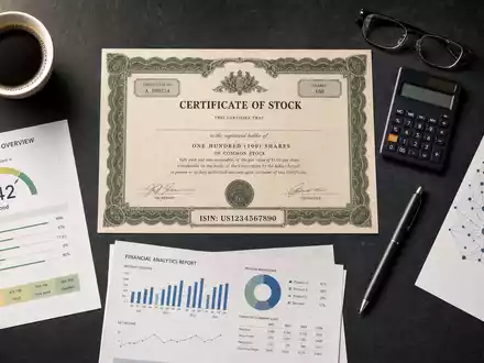 Fair Isaac Corp. US3032501047 Flatlay mit Aktien Zertifikat ISIN Karte und Kredit Analyse Unterlagen - Foto: THN