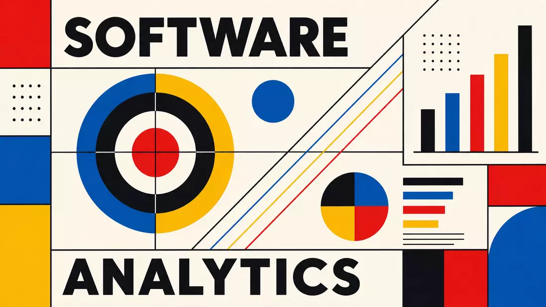 Bauhaus-Grafikposter Fair Isaac Corp. US3032501047 mit geometrischen Primärfarben und SOFTWARE-Text