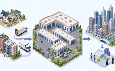 Extra Space Storage zeigt isometrische Wertschöpfungskette des US-Immobilien-REIT als Prozessdiagramm, ISIN US30225T1025 - Foto: THN