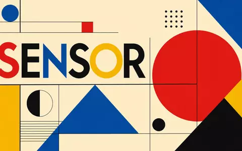 Bauhaus-Poster mit geometrischen Formen und Sektor-Text symbolisiert Melexis NV, ISIN BE0165385973, Halbleitersensoren fuer Automobilelektronik - Foto: THN
