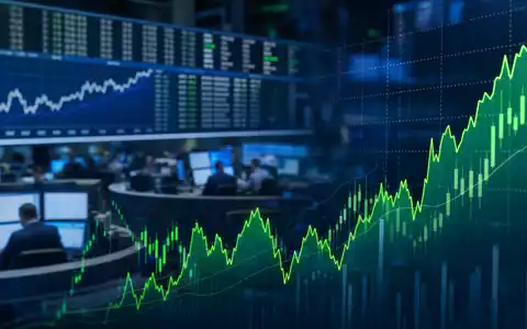 Patrizia SE (DE000PAT1AG3) Börsen-Editorialbild mit Xetra-SDAX-Thema, steigenden Kurscharts und unscharfem Handelssaal im Hintergrund - Foto: THN