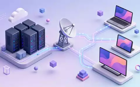 Paramount Global (US92556V1061) isometrische 3D-Grafik zeigt generische Streaming-Distributionskette von Server zu mehreren Endgeräten - Foto: THN
