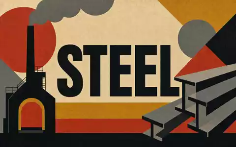 Bauhaus-Poster mit geometrischen Formen symbolisiert Steel Dynamics Inc., ISIN US8581191009, im Sektor Stahl - Foto: THN